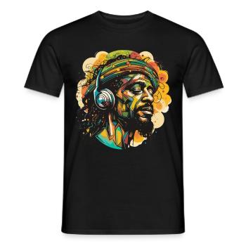 Reggae Man, Reggae Music, Reggae Feeling, Reggae, - Men's T-Shirt - black - Front - AI Model Male 178 light (178cm)