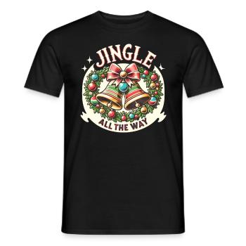 Jingle all the Way Family Holidays Funny Christmas - Men's T-Shirt - black - Front - AI Model Male 178 light (178cm)