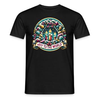 Joy to the World - Funny Holidays Funny Christmas - Männer T-Shirt - Schwarz - Vorne - AI Model Male 178 light (178cm)