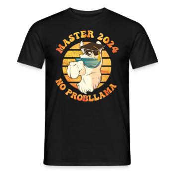 Master 2024 No Prob Llama Masterabschluss - Männer T-Shirt - Schwarz - Vorne - AI Model Male 178 light (178cm)