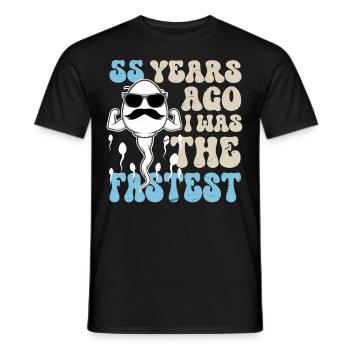 55th Birthday For 55 years I used to be the fastest - Men's T-Shirt - black - Front - AI Model Male 178 light (178cm)