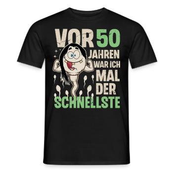 50. Geburtstag 50 Jahre War Ich Mal Der Schnellste - Männer T-Shirt - Schwarz - Vorne - AI Model Male 178 light (178cm)