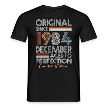 40th Birthday Vintage December 1984 Original - Men's T-Shirt - black - Front - AI Model Male 178 light (178cm)