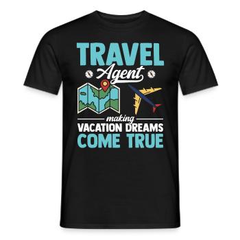 Making Vacation Dreams Come True - Reisebüro - Männer T-Shirt - Schwarz - Vorne - AI Model Male 178 light (178cm)