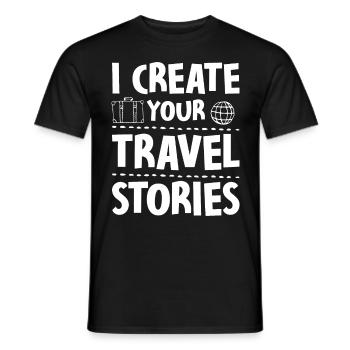 I Create Your Travel Stories Reisebüro - Männer T-Shirt - Schwarz - Vorne - AI Model Male 178 light (178cm)