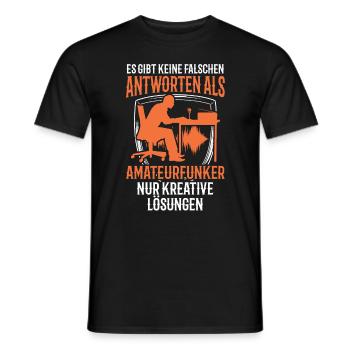 Amateurfunker keine falschen Antworten Hobbyfunker - Männer T-Shirt - Schwarz - Vorne - AI Model Male 178 light (178cm)