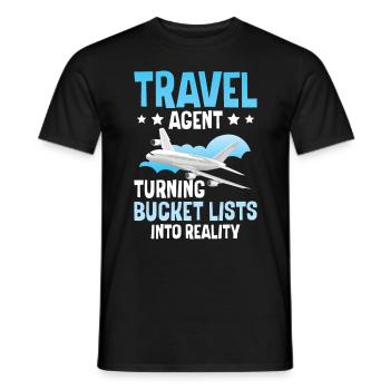 Turning Bucket Lists Into Reality Travel Agency - Men's T-Shirt - black - Front - AI Model Male 178 light (178cm)