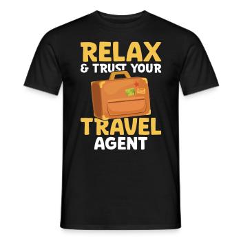Relax & Trust Your Reisebüro - Männer T-Shirt - Schwarz - Vorne - AI Model Male 178 light (178cm)