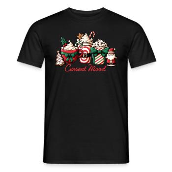 Current Mood - Funny Women's Christmas Coffee - Men's T-Shirt - black - Front - AI Model Male 178 light (178cm)