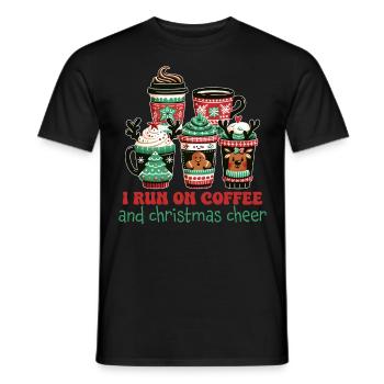 I run on Coffee - Funny Women's Christmas Coffee - Men's T-Shirt - black - Front - AI Model Male 178 light (178cm)