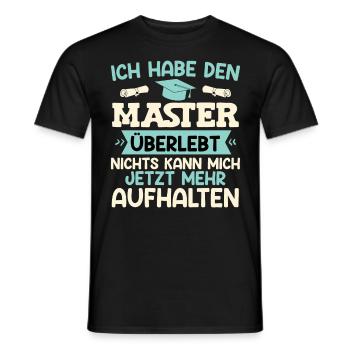 Masterabschluss Habe den Master Überlebt - Männer T-Shirt - Schwarz - Vorne - AI Model Male 178 light (178cm)