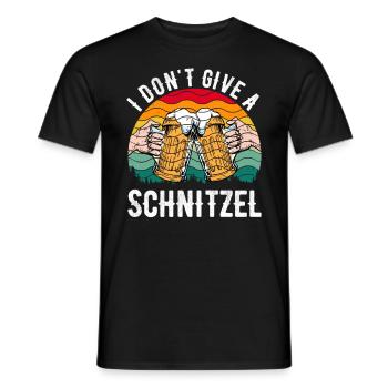 Schnitzel Shirt Bayerisch I don't Give a Schnitzel - Männer T-Shirt - Schwarz - Vorne - AI Model Male 178 light (178cm)