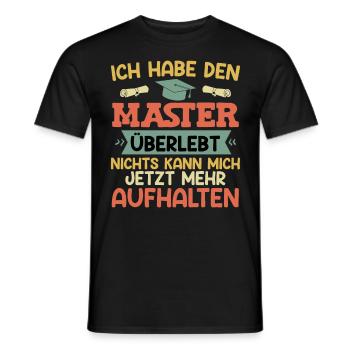 Masterabschluss Habe den Master Überlebt - Männer T-Shirt - Schwarz - Vorne - AI Model Male 178 light (178cm)