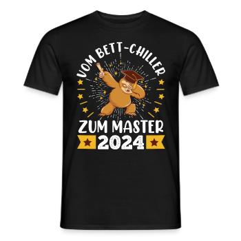 Masterarbeit Bestanden Vom Bett-Chiller zum Master - Männer T-Shirt - Schwarz - Vorne - AI Model Male 178 light (178cm)