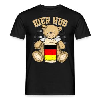 Bier Hug Deutschland Bierliebhaber Teddybär - Männer T-Shirt - Schwarz - Vorne - AI Model Male 178 light (178cm)