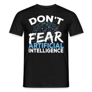 Digital Brain AI Deep Learning Neural Network AI - Men's T-Shirt - black - Front - AI Model Male 178 light (178cm)