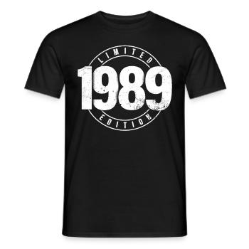 Édition limitée 1989 Année de naissance Urban Birthday - T-shirt homme - noir - Devant - AI Model Male 178 light (178cm)