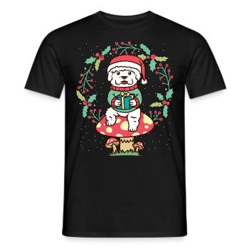 Bichon Frisé Chien Bichon Bouclé Sur Champignon - T-shirt homme - noir - Devant - AI Model Male 178 light (178cm)