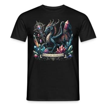 Mystic Dragonkeeper - Men's T-Shirt - black - Front - AI Model Male 178 light (178cm)