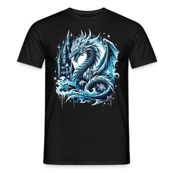 Frosty Shadow Dragon Ice Dragon - Men's T-Shirt - black - Front - AI Model Male 178 light (178cm)