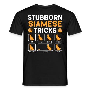 Stubborn Tricks Siamese Cat - Männer T-Shirt - Schwarz - Vorne - AI Model Male 178 light (178cm)
