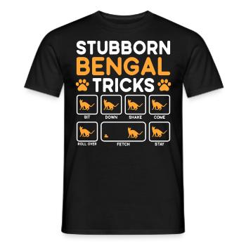 Stubborn Tricks Bengal Cat - Männer T-Shirt - Schwarz - Vorne - AI Model Male 178 light (178cm)
