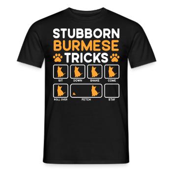 Stubborn Tricks Burmese Cat - Männer T-Shirt - Schwarz - Vorne - AI Model Male 178 light (178cm)