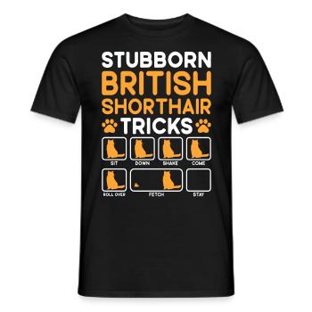 Tricks têtus Chat British Shorthair - T-shirt homme - noir - Devant - AI Model Male 178 light (178cm)