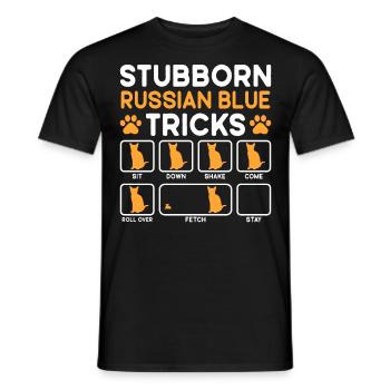 Tricks Têtus Chat Bleu Russe - T-shirt homme - noir - Devant - AI Model Male 178 light (178cm)