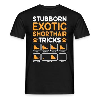Stubborn Tricks Exotic Shorthair Cat - Männer T-Shirt - Schwarz - Vorne - AI Model Male 178 light (178cm)
