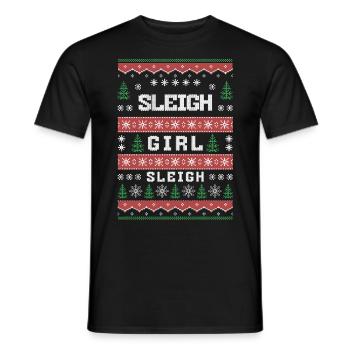 Sleigh Girl Sleigh Funny Ugly Christmas für Frauen - Männer T-Shirt - Schwarz - Vorne - AI Model Male 178 light (178cm)