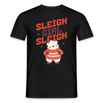 Sleigh Girl Sleigh Funny Ugly Christmas für Frauen - Männer T-Shirt - Schwarz - Vorne - AI Model Male 178 light (178cm)