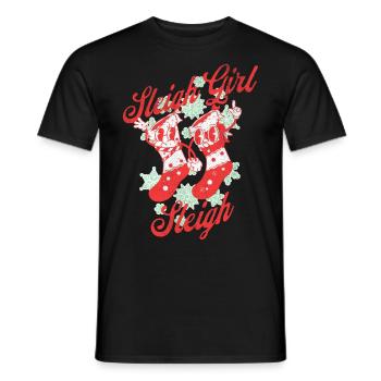 Sleigh Girl Sleigh Funny Ugly Christmas für Frauen - Männer T-Shirt - Schwarz - Vorne - AI Model Male 178 light (178cm)