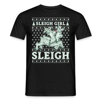 Sleigh Girl Sleigh Funny Ugly Christmas für Frauen - Männer T-Shirt - Schwarz - Vorne - AI Model Male 178 light (178cm)