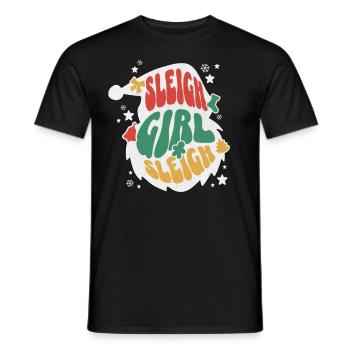 Sleigh Girl Sleigh Funny Ugly Christmas für Frauen - Männer T-Shirt - Schwarz - Vorne - AI Model Male 178 light (178cm)