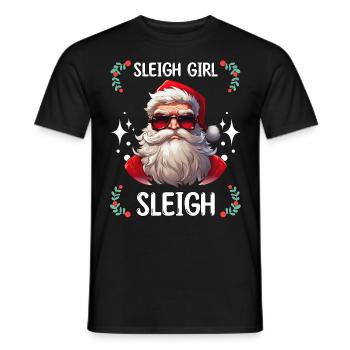 Sleigh Girl Sleigh Funny Ugly Christmas für Frauen - Männer T-Shirt - Schwarz - Vorne - AI Model Male 178 light (178cm)