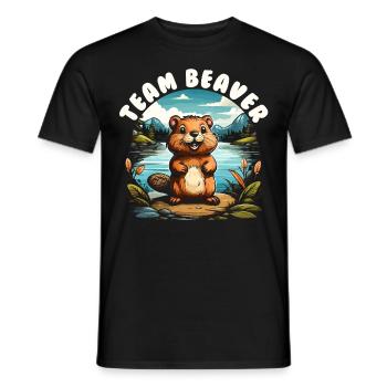 Team Beaver - Männer T-Shirt - Schwarz - Vorne - AI Model Male 178 light (178cm)