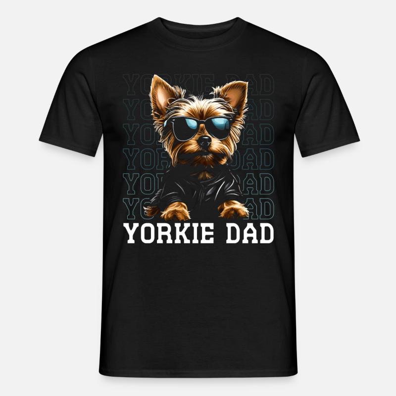 Yorkie Dad - Männer T-Shirt - Schwarz