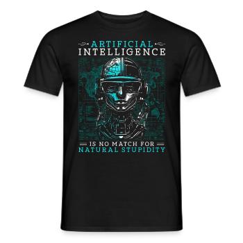 Artificial Intelligence Natural Stupidity - Männer T-Shirt - Schwarz - Vorne - AI Model Male 178 light (178cm)