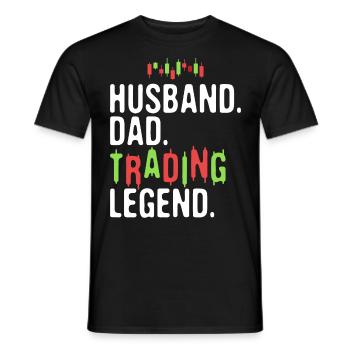 Husband Dad Trading Legend - Men's T-Shirt - black - Front - AI Model Male 178 light (178cm)