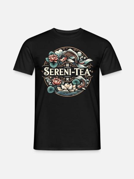 Lotusblüten und Teegenuss - Männer T-Shirt - Schwarz