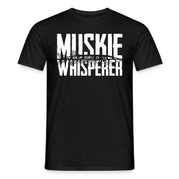 Muskie Whisperer Pêche musquée - T-shirt homme - noir - Devant - AI Model Male 178 light (178cm)