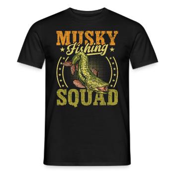 Escouade de pêche musquée Pêche musquée - T-shirt homme - noir - Devant - AI Model Male 178 light (178cm)
