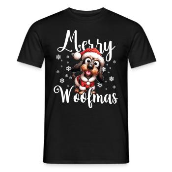 Rauhaardackel Hund Weihnachten - Männer T-Shirt - Schwarz - Vorne - AI Model Male 178 light (178cm)