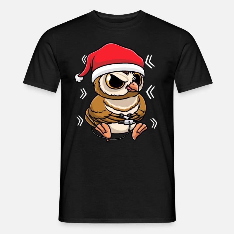 Eule Spielt Videospiele - Männer T-Shirt - Schwarz