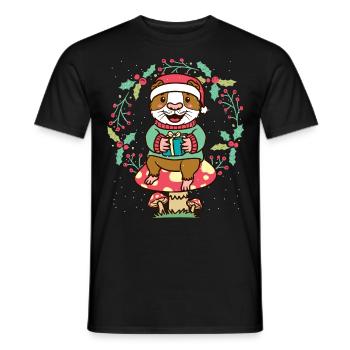 Cochon d’Inde Cochon d’Inde domestique Noël - T-shirt homme - noir - Devant - AI Model Male 178 light (178cm)