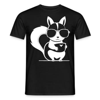 Funny Squirrel Wearing Sunglasses Squirrels - Men's T-Shirt - black - Front - AI Model Male 178 light (178cm)