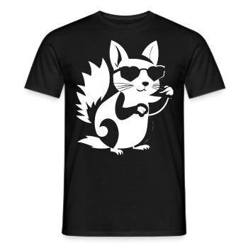Funny Squirrel Wearing Sunglasses Squirrels - Men's T-Shirt - black - Front - AI Model Male 178 light (178cm)