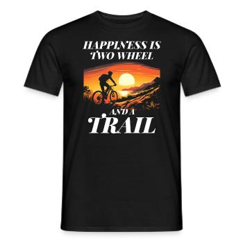 Chasing Happiness on Two Wheels Trail Riding - Men's T-Shirt - black - Front - AI Model Male 178 light (178cm)
