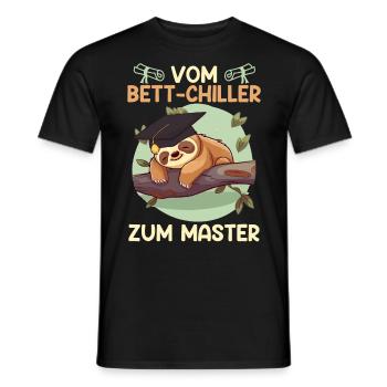Masterarbeit Bestanden Vom Bett-Chiller zum Master - Männer T-Shirt - Schwarz - Vorne - AI Model Male 178 light (178cm)